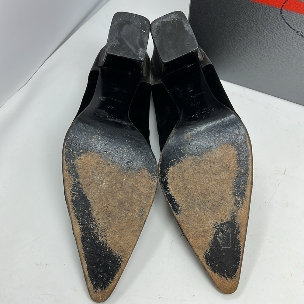 Prada Sz 40 US 10 Grey Crushed Velvet Pumps - Picture 16 of 16